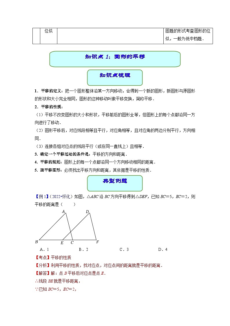 中考数学专题22 图形的变化（学案含解析）第2页