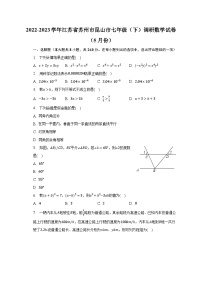 2022-2023学年江苏省苏州市昆山市七年级（下）调研数学试卷（5月份）（含解析）