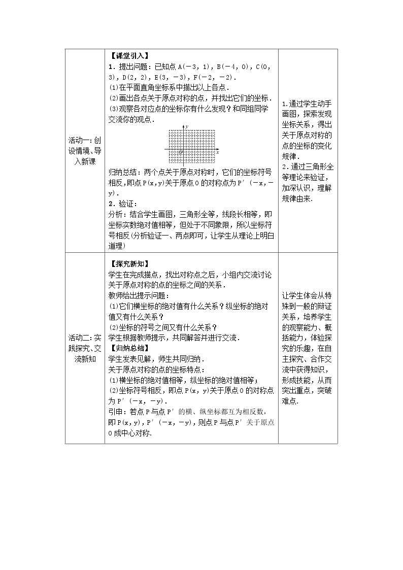 人教版初中数学九年级上册23.2 第3课时《关于原点对称的点的坐标》课件+教案+同步作业（含教学反思）02