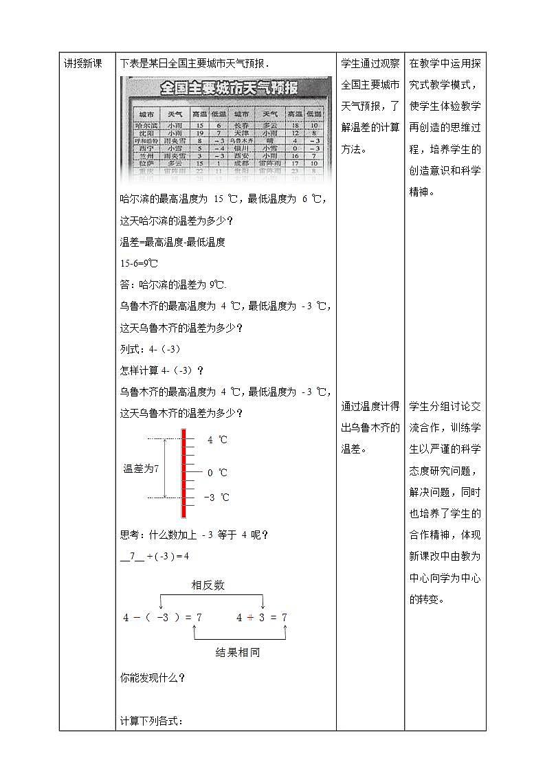 【核心素养】2.5  有理数的减法  课件+教案-北师大版数学七年级上册02