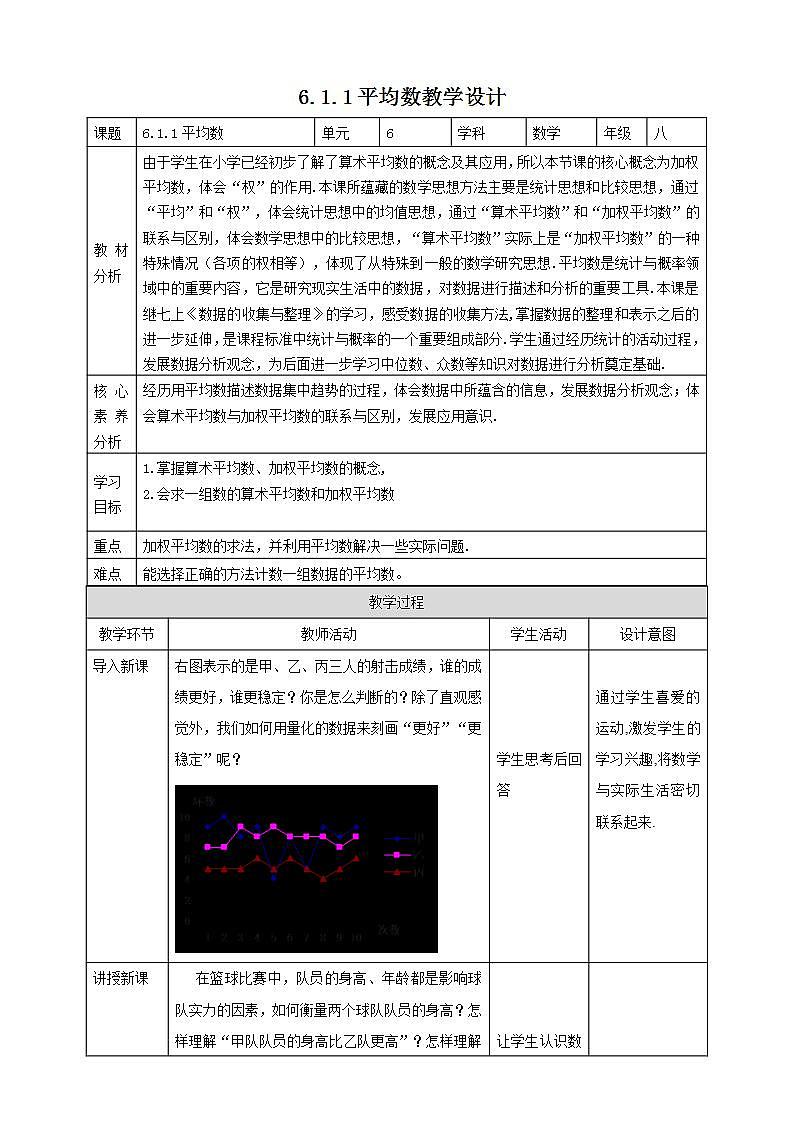 【核心素养】6.1.1平均数  课件+教案-北师大版数学八年级上册01