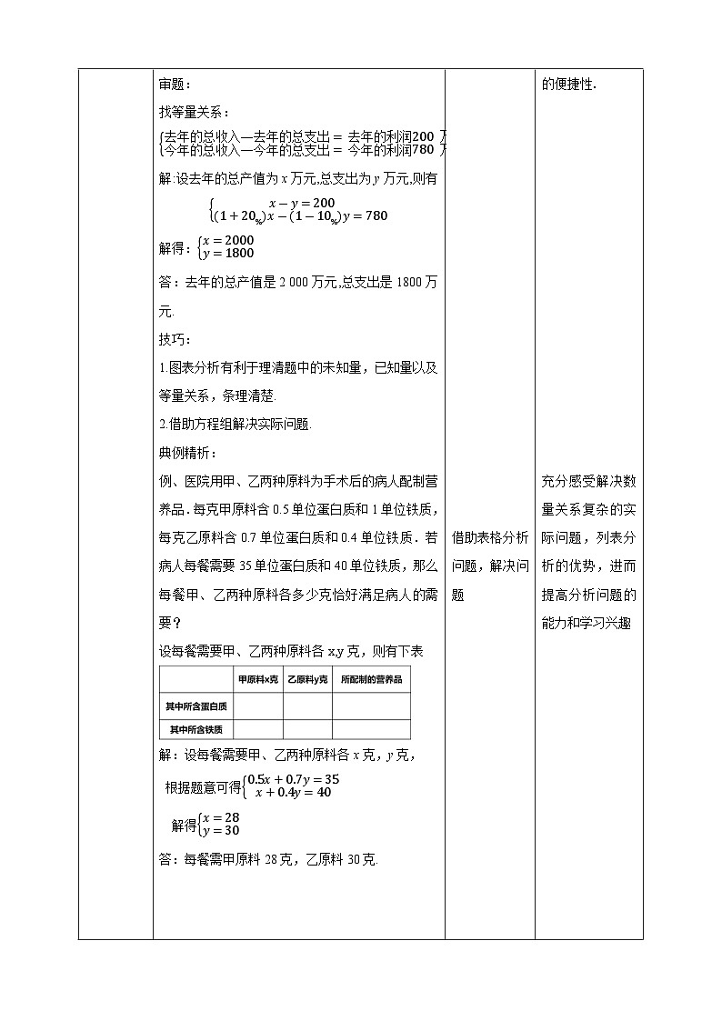 【核心素养】5.4应用二元一次方程 教案-北师大版数学八年级上册02