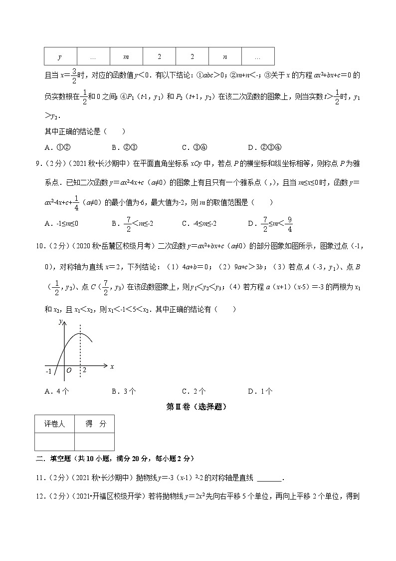【重难点讲义】人教版数学九年级上册-基础练 第22章《二次函数》章节达标检测03