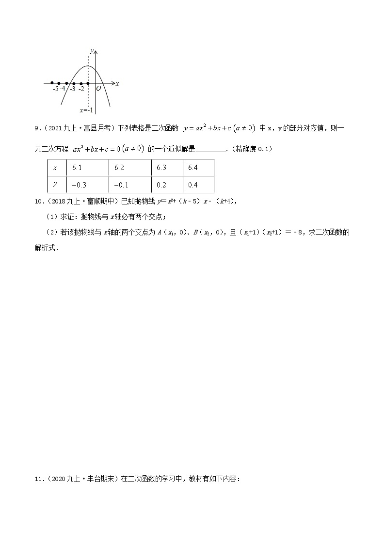 【重难点讲义】人教版数学九年级上册-基础练【22.2 二次函数与一元二次方程】  讲义03