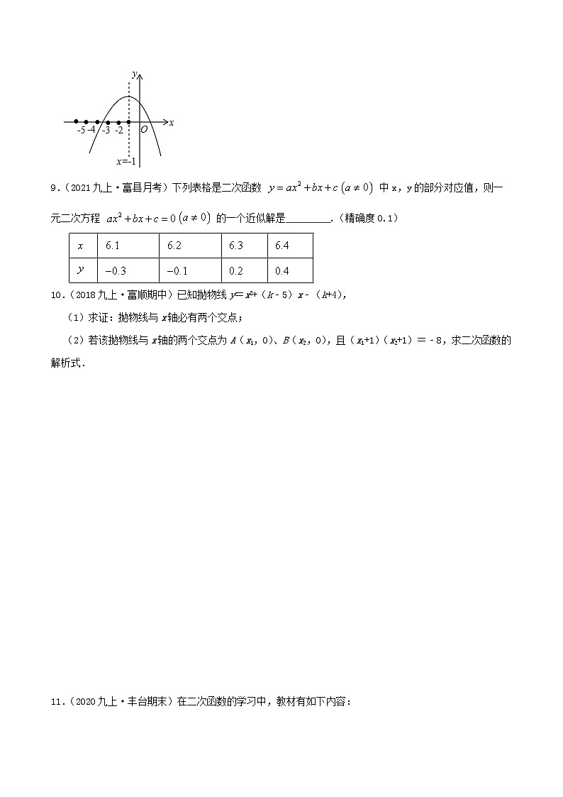 【重难点讲义】人教版数学九年级上册-基础练【22.2 二次函数与一元二次方程】  讲义03