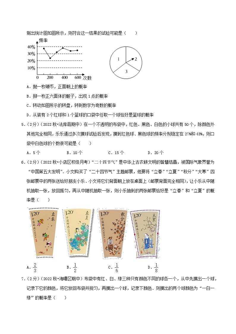 【重难点讲义】人教版数学九年级上册-提高练 第25章《概率初步》章节巩固讲义02