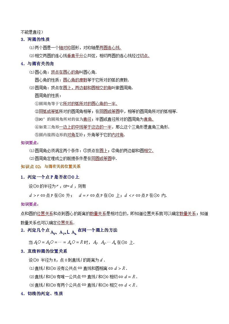 【重难点讲义】人教版数学九年级上册-知识点 第24章《圆》章节巩固讲义02