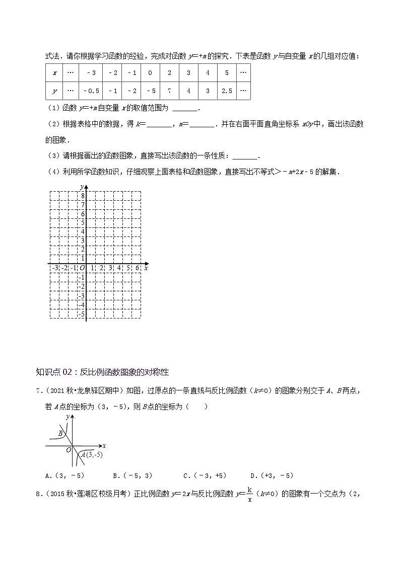 【重难点讲义】人教版数学九年级下册-基础练【26.1 反比例函数】讲义03