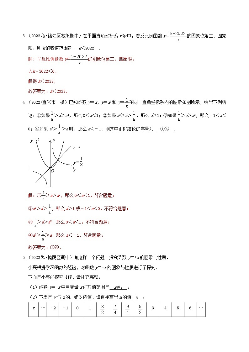 【重难点讲义】人教版数学九年级下册-基础练【26.1 反比例函数】讲义02