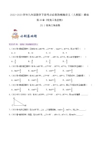 人教版九年级下册28.1 锐角三角函数优秀达标测试