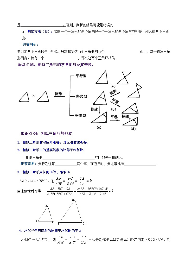 必刷知识点【27.2 相似三角形】（原卷版）第2页