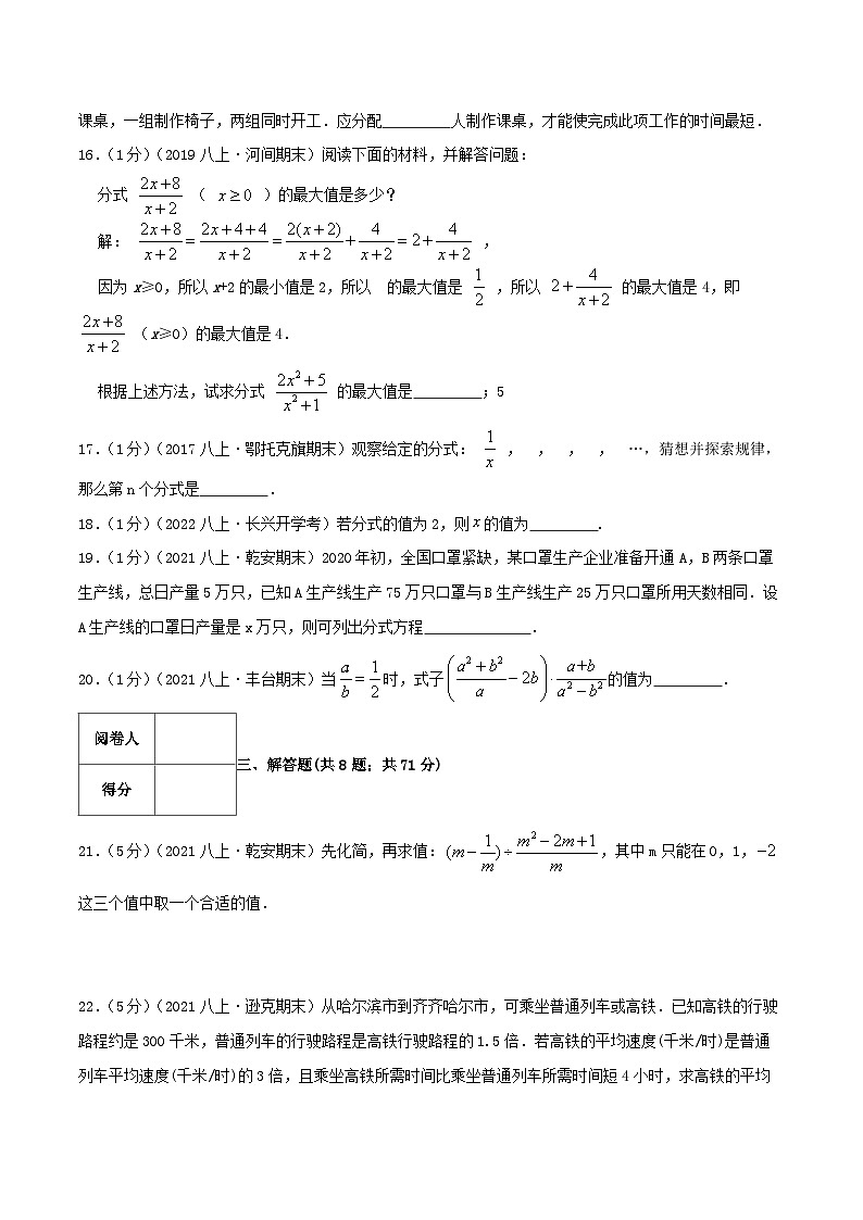 【同步讲义】人教版数学八年级上册-提高练 第15章《分式》章节巩固讲义03