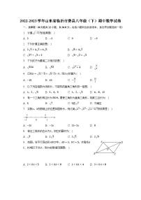 2022-2023学年山东省临沂市费县八年级（下）期中数学试卷（含解析）