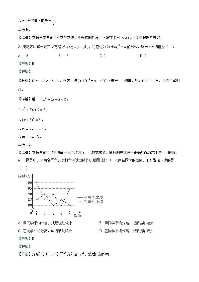2022-2023学年度北京市东城区中考一模数学试题03