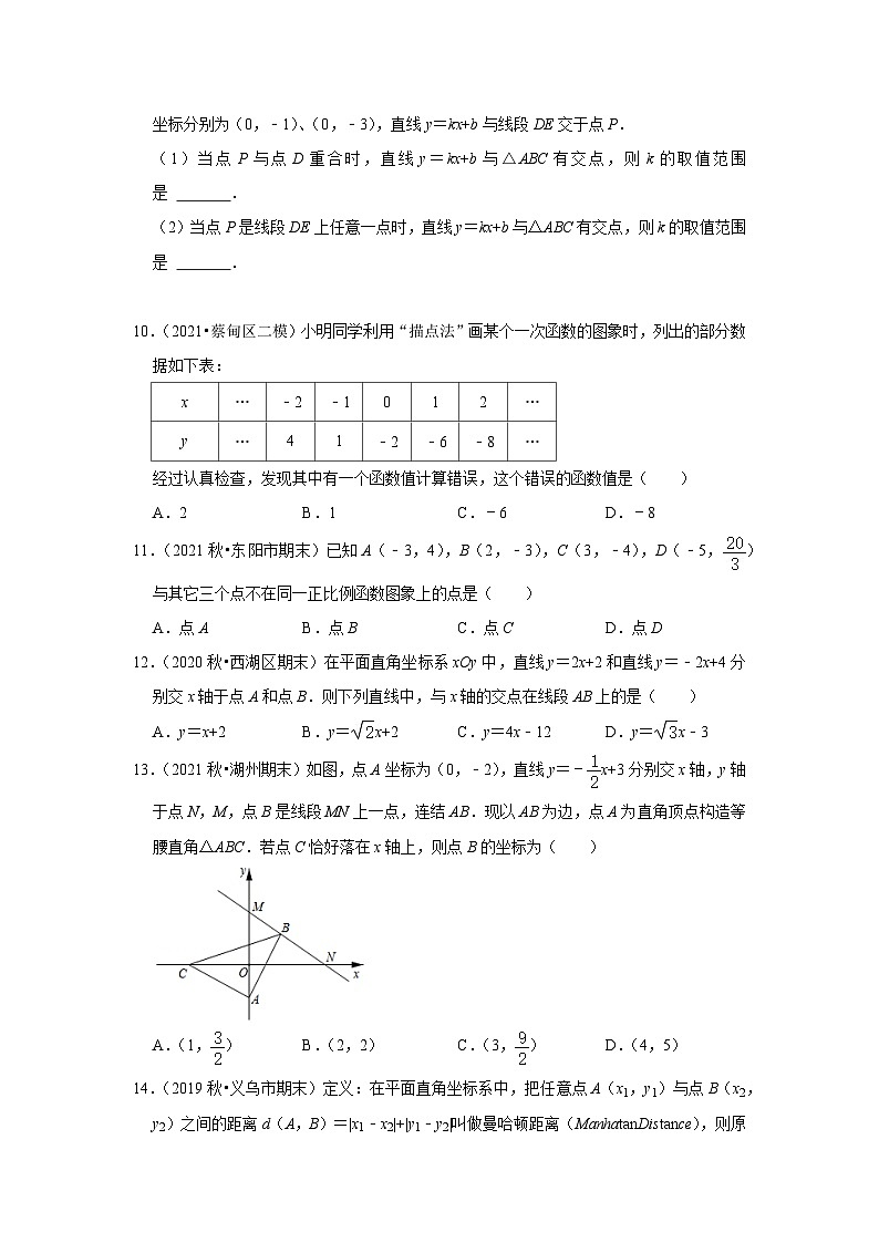 【重难点讲义】浙教版数学八年级上册-第21讲 八上易错选择填空题各地考卷选题专练03