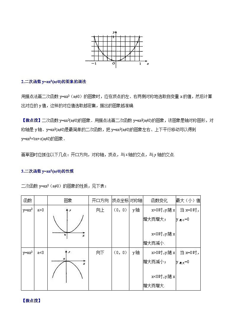 【同步讲义】苏科版数学九年级下册：第02讲 二次函数的图像和性质（教师版）第2页