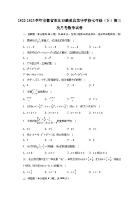 2022-2023学年安徽省淮北市濉溪县龙华学校七年级（下）第三次月考数学试卷（含解析）