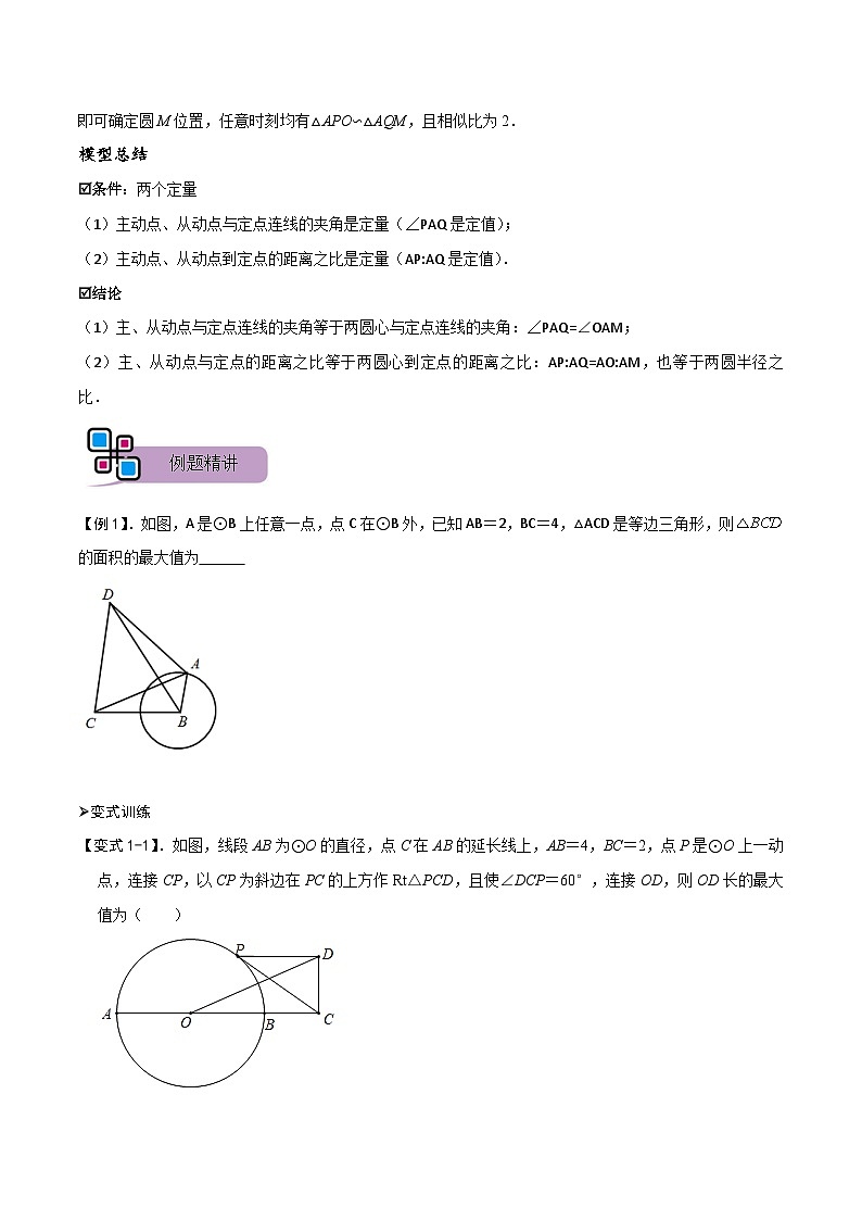 模型22 瓜豆原理之曲线型（讲+练）-备战2023年中考数学解题大招复习讲义（全国通用）02