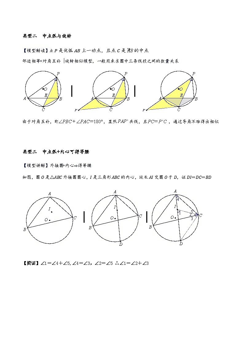 模型25 圆综合之中点弧模型（讲+练）-备战2023年中考数学解题大招复习讲义（全国通用）02