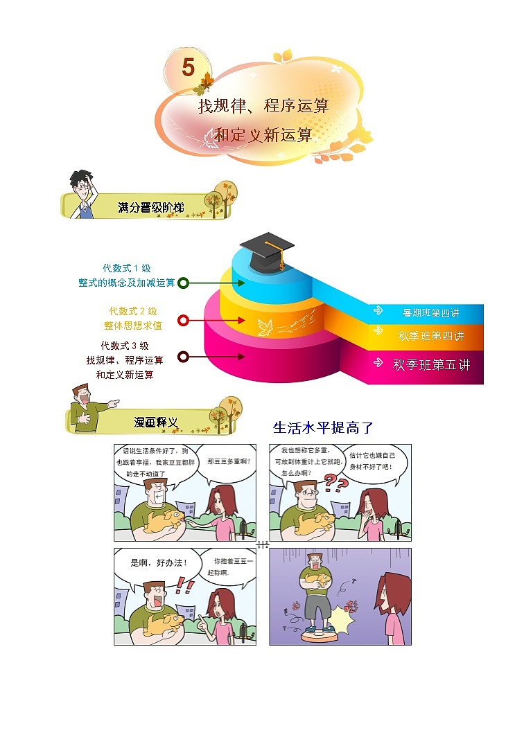 初一数学秋季讲义 第5讲.找规律、程序运算和定义新运算 教师版01