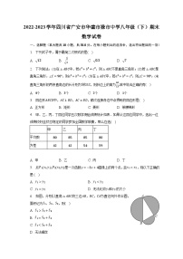 2022-2023学年四川省广安市华蓥市禄市中学八年级（下）期末数学试卷（含解析）