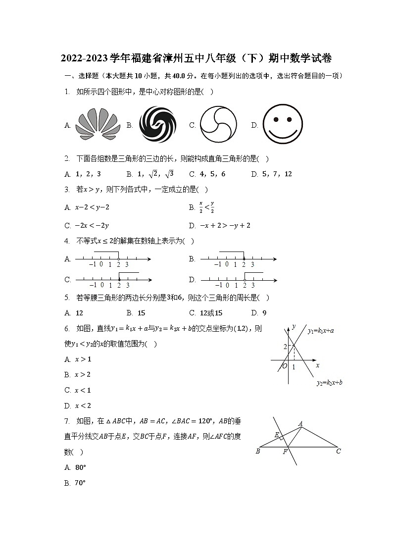 2022-2023学年福建省漳州五中八年级（下）期中数学试卷（含解析）01