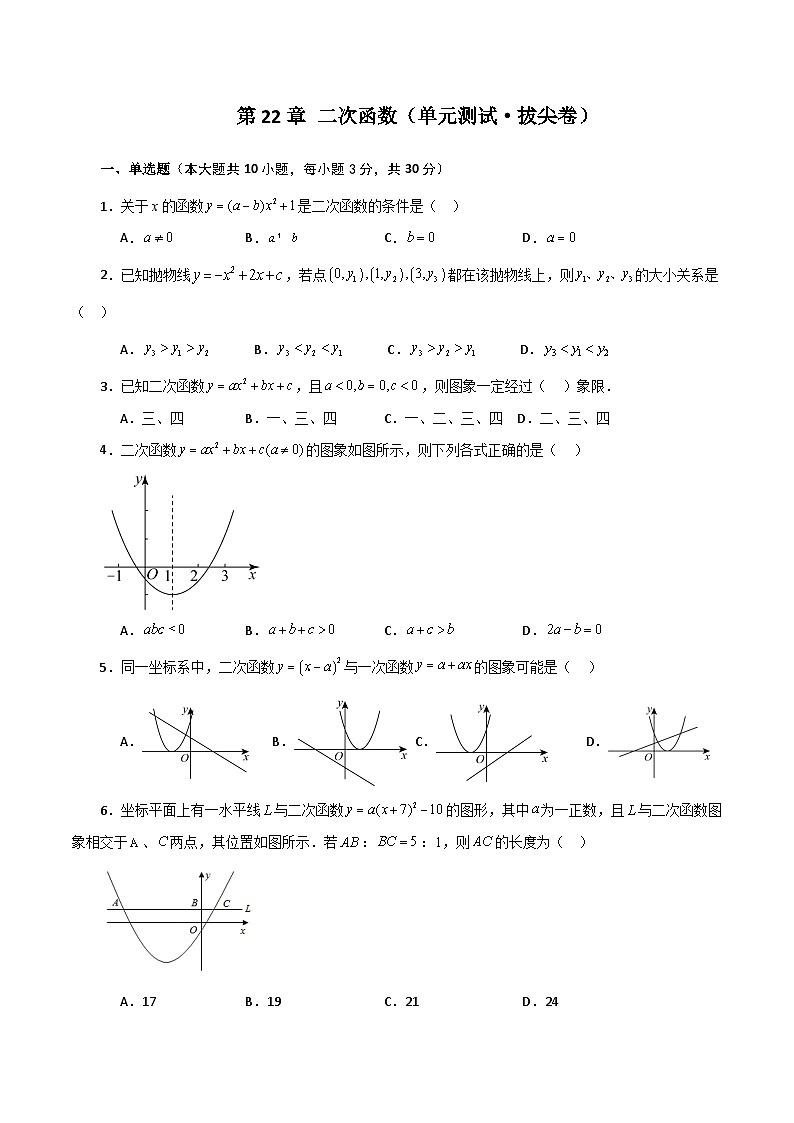 第22章 二次函数（单元测试·拔尖卷）-2023-2024学年九年级数学上册基础知识专项突破讲与练（人教版）01