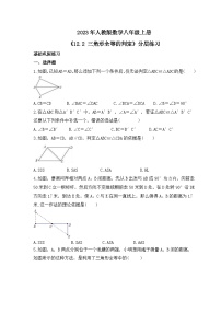 人教版八年级上册第十二章 全等三角形12.2 三角形全等的判定优秀课时训练