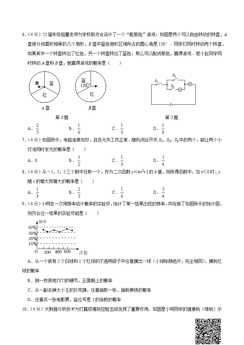 第二十五章 概率初步 单元过关检测01-2022-2023学年九年级数学上册同步考点知识清单＋例题讲解＋课后练习（人教版）02