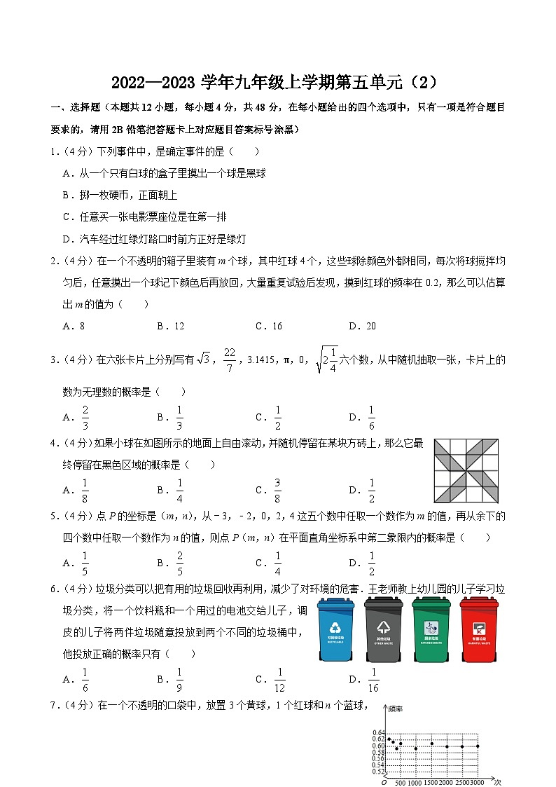 第二十五章 概率初步 单元过关检测02-2022-2023学年九年级数学上册同步考点知识清单＋例题讲解＋课后练习（人教版）01