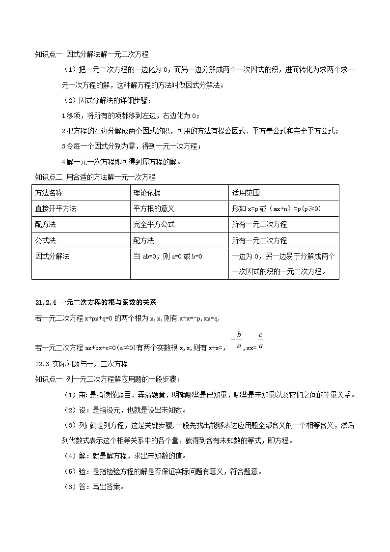 九年级数学上册【单元复习】第二十一章 一元二次方程（知识精讲+考点例析+举一反三+实战演练）（解析版）第3页