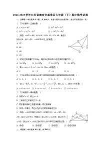 2022-2023学年江苏省南京市秦淮区七年级（下）期中数学试卷（含解析）