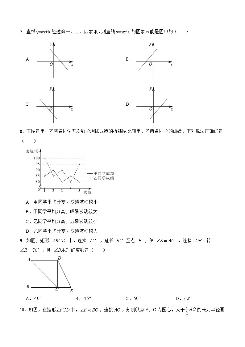 2022--2023学年人教版八年级数学下册期末试卷（含答案）第2页