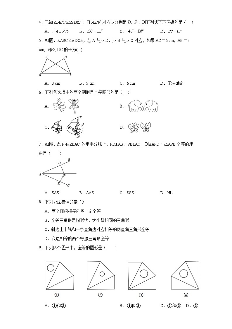 1.1全等三角形同步练习-青岛版数学八年级上册02