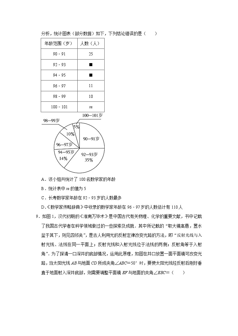 2023年甘肃省武威市、庆阳市中考数学试卷02