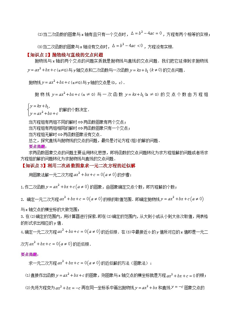 专题22.23 二次函数与一元二次方程（知识梳理与考点分类讲解）-2023-2024学年九年级数学上册基础知识专项突破讲与练（人教版）02