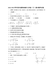 2022-2023学年贵州省黔东南州七年级（下）期末数学试卷（含解析）