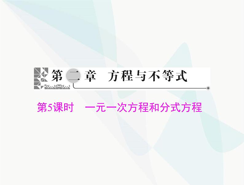 中考数学总复习第二章第5课时一元一次方程和分式方程课件第1页