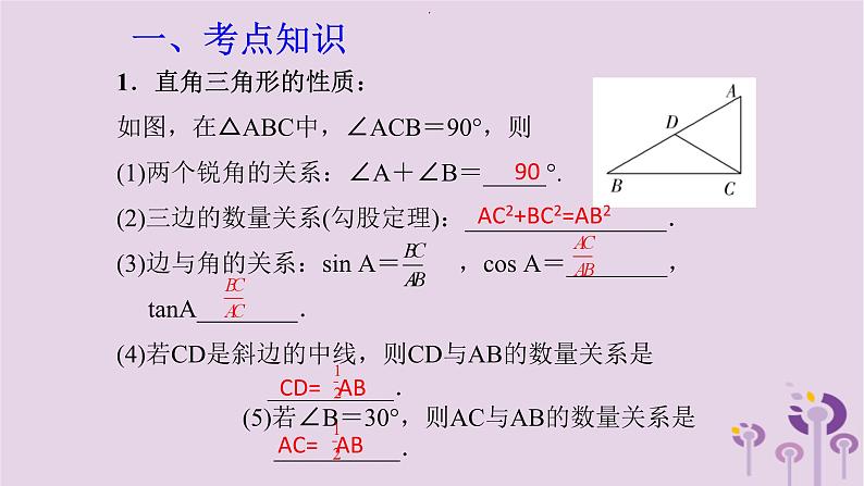 中考数学一轮复习课件第4章三角形第19课《勾股定理与解直角三角形的简单应用》（含答案）02