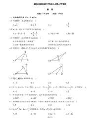 雅礼洋湖实验中学初二上期入学考试（数学）（知识梳理+含答案）