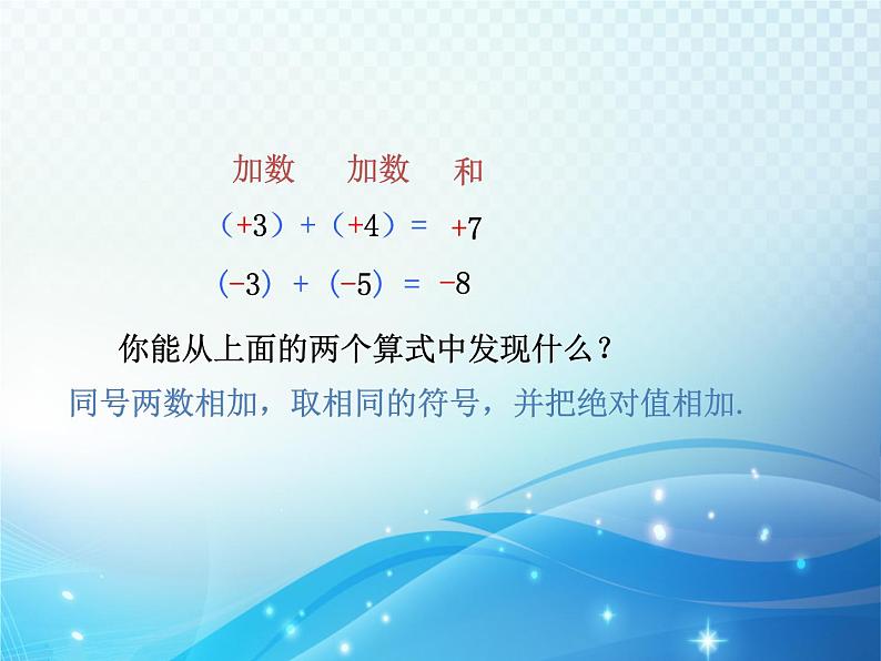 2.1 有理数的加法 课时1 浙教版数学七年级上册教学课件06