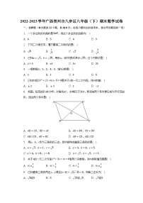 2022-2023学年广西贺州市八步区八年级（下）期末数学试卷（含解析）