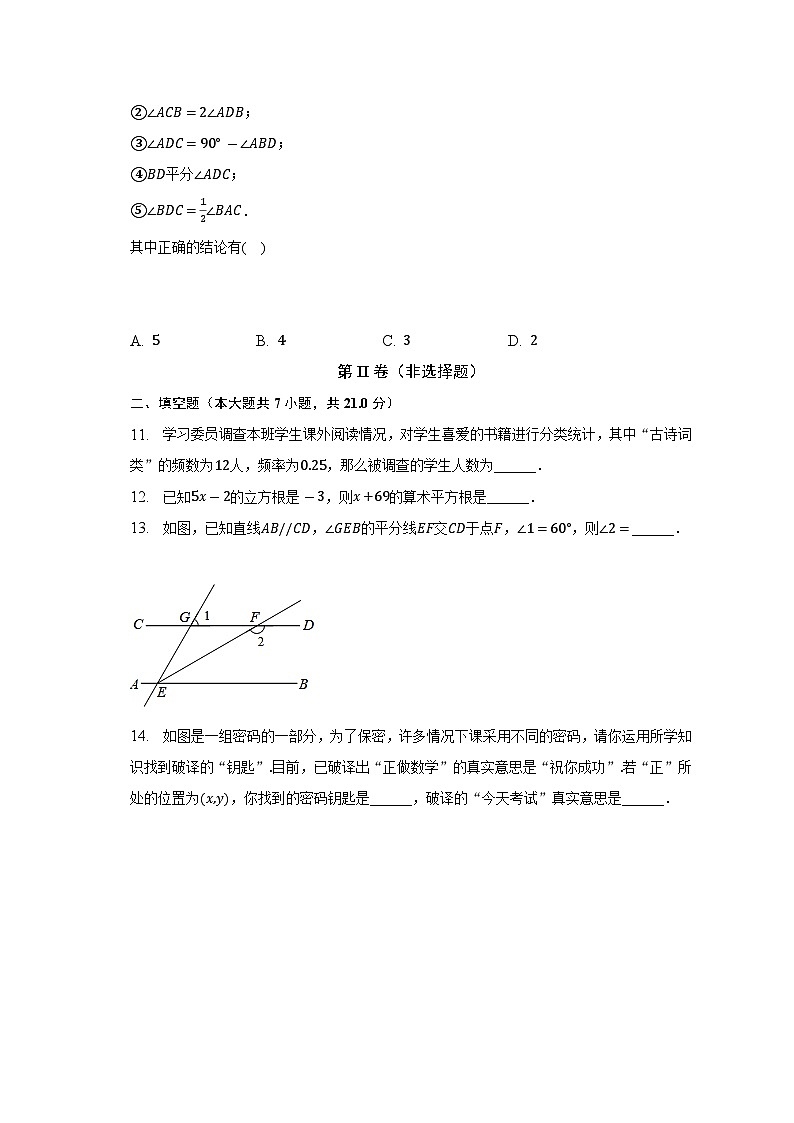 四川省南充市营山县回龙中学2022-2023学年七年级下学期期末数学试卷 （含答案）第3页