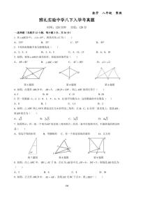 雅礼实验中学八下入学考真题--初中数学八年级下册同步练习和压轴题（教师版无解析）