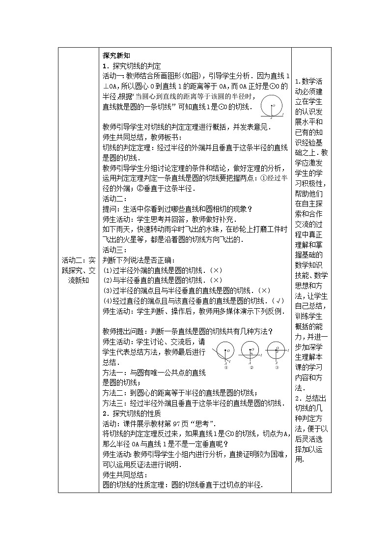 人教版初中数学九年级上册24.2.2 第2课时《切线的判定和性质》课件+教案+同步作业（含教学反思）02
