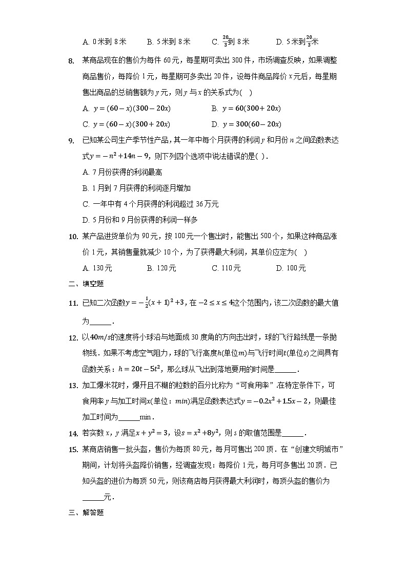 21.6 综合与实践获得最大利润 沪科版数学九年级上册练习题(附答案解析)02