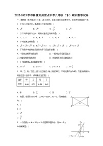 2022-2023学年新疆克州重点中学八年级（下）期末数学试卷（含解析）