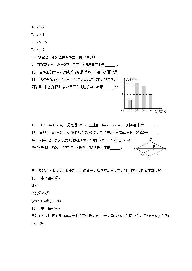2022-2023学年新疆克州重点中学八年级（下）期末数学试卷（含解析）02