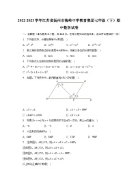 2022-2023学年江苏省扬州市梅岭中学教育集团七年级（下）期中数学试卷（含解析）