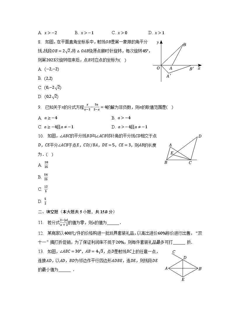 2022-2023学年广东省佛山市桂城街道八年级（下）调研数学试卷（含解析）02